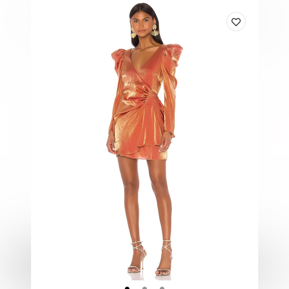 Gold Metallic Rust Mini Dress